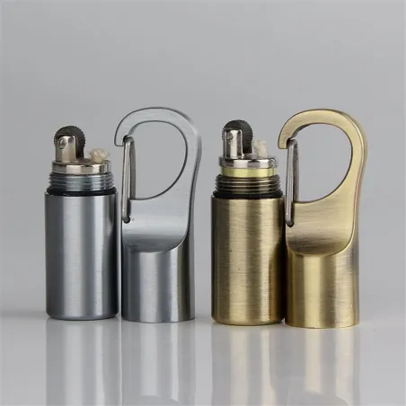 Mini compact oil lighter with buckle - keychainKeyrings