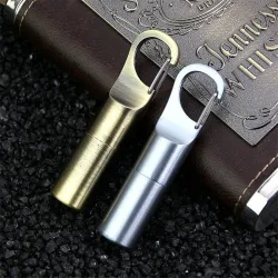 Mini compact oil lighter with buckle - keychainKeyrings
