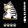 Cat moving tail & paws - 3D car sticker for rear windshield window wiper