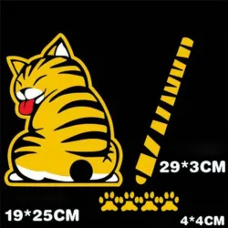 Cat moving tail & paws - 3D car sticker for rear windshield window wiper