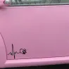 Heartbeat & pet footprint - vinyl car stickerStickers