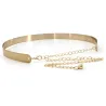 Fashionable metallic belt with a chain