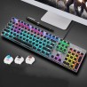 Steampunk - gaming mechanical keyboard - metal panel - round retro keycap - backlit wired keyboard