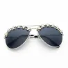 Steampunk sunglasses with decorative metal skulls