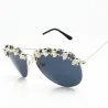 Steampunk sunglasses with decorative metal skulls