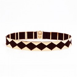Elegant elastic belt with golden triangles