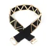 Fashionable elastic belt with a golden metal hook buckle