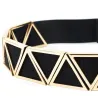 Fashionable elastic belt with a golden metal hook buckle