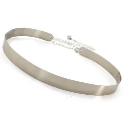 Fashionable metallic belt with a chain