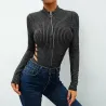 Sexy backless bodysuit with turtleneck and zipperLingerie