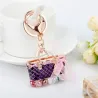 Crystal bag - gold keychain