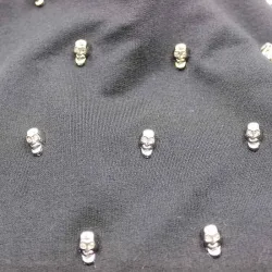 Casual cotton hat with skull and silver ring