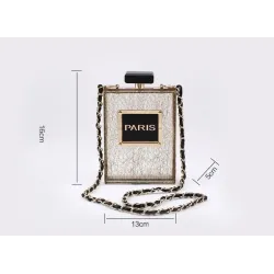 Perfume bottle shaped small shoulder bag with chainBags