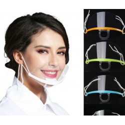 Gjennomsiktig munnmaske - anti-dugg / anti-spytt - plast munnskjold - leppeavlesning