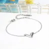 V letter - stainless steel bracelet