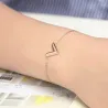 V letter - stainless steel bracelet