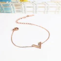 V letter - stainless steel bracelet