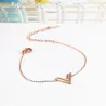 V letter - stainless steel bracelet