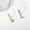 Crystal star & moon - gold earringsEarrings