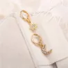 Crystal star & moon - gold earringsEarrings