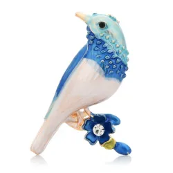 Enamel Bird Brooches