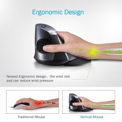 M618GX - 1600 DPI - ergonomic vertical wireless mouse - optical - 6 buttons - with silicone caseMouses