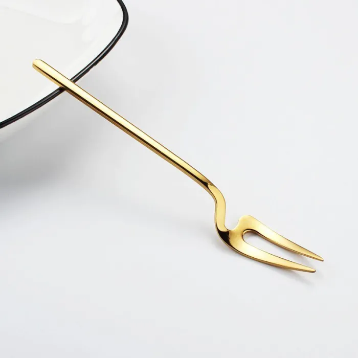 Hangable fruit & desserts fork - 304 stainless steel