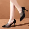 Crystal pointed pumps - blackHigh heels