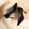 Crystal pointed pumps - blackHigh heels