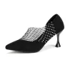 Crystal pointed pumps - blackHigh heels