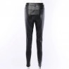 High waisted pencil leather pants - carving printPants