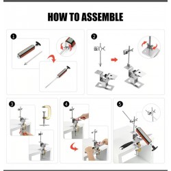 Professional kitchen knife sharpener - fixed angle tool - with 4 whetstoneKnife sharpeners