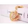 Hollow-out heart with crystals - keychain