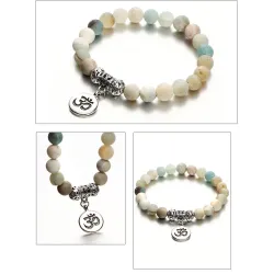 Bracelet with natural stones - handmade - unisex