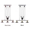 Vintage hanging pulley lamp - 2 / 3 heads - E27 - AC110 - 240V
