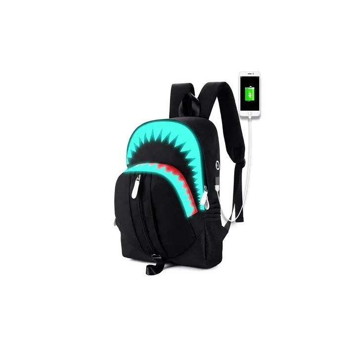USB Charging - Luminous Backpack - Shark