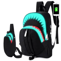 USB Charging - Luminous Backpack - Shark