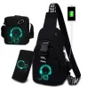 Luminous chest / shoulder bag - backpack - USB charging port