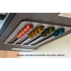 Nespresso coffee capsules holder - tower rack with adhesive tape - rotatable