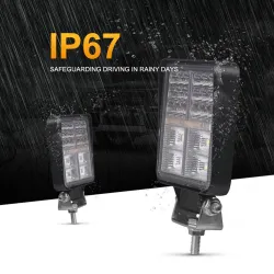 126W Car Light Assembly - 3000K - LED - Work Light Bar - Vehicles - Square - Round