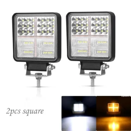 126W Car Light Assembly - 3000K - LED - Work Light Bar - Vehicles - Square - Round