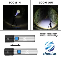 USB Rechargeable - LED Flashlight - T6 - 1200mAh - WaterproofSurvival tools