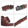 Genuine leather luxury belt with automatic buckle