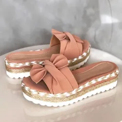 Summer sandals - flip flops with bowknotSandals