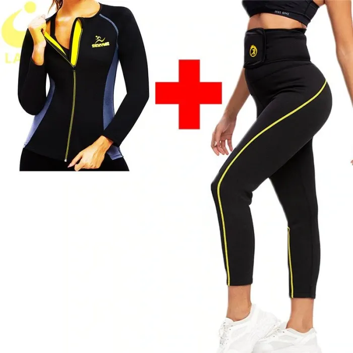 Slimming leggings & top - sauna effect - slimming fitness set