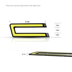 DRL car lights - LED - COB - waterproof - 12V - 2 pieces