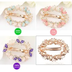 Elegant hair clip with crystals & butterflies