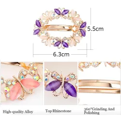Elegant hair clip with crystals & butterflies