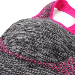 Shockproof fitness bra with push up - padded top