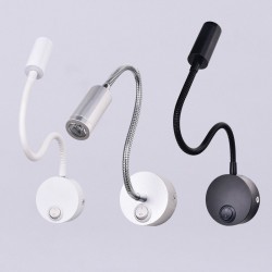 Modern LED Wall Lamps - Flexible Tube - 3W - Black - White